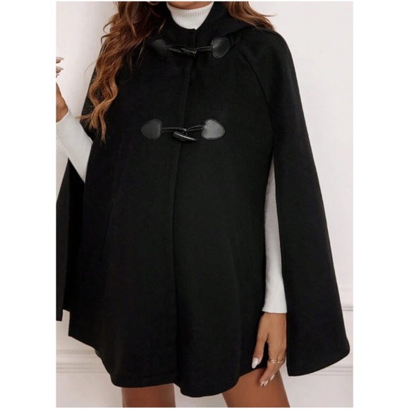 Maternity Classic Toggle Closure Cape Jacket Coat - Picture 4 of 6